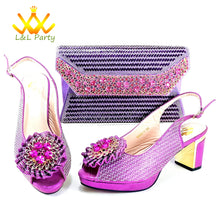 2025 Special New Arrivals Italian Women Shoes and Bag to Match in Green Color with Platform Shinning Crystal Sandal for Wedding