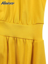 Mlaiscsr Elegant Dinner Prom Yellow A Line Mid Dresses Women O Neck Full Sleeve Belt Waisted Pleated  Female Birthday Party Robe