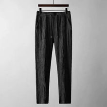 2Pcs/Set Summer Men's Suit Elastic Waistband Pleated Casual Outfit Men Business Short Sleeve Shirts Long Pants Set Male Clothing