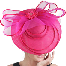 Eegant Wedding Big Size Fascinator Hat Women Flower Multimodal Hair Top Clips Hat Ladies Cocktail Church Party Hairdress