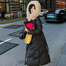 Women's Winter Warm White Duck Down High Quality Natural Fur Collar Jacket