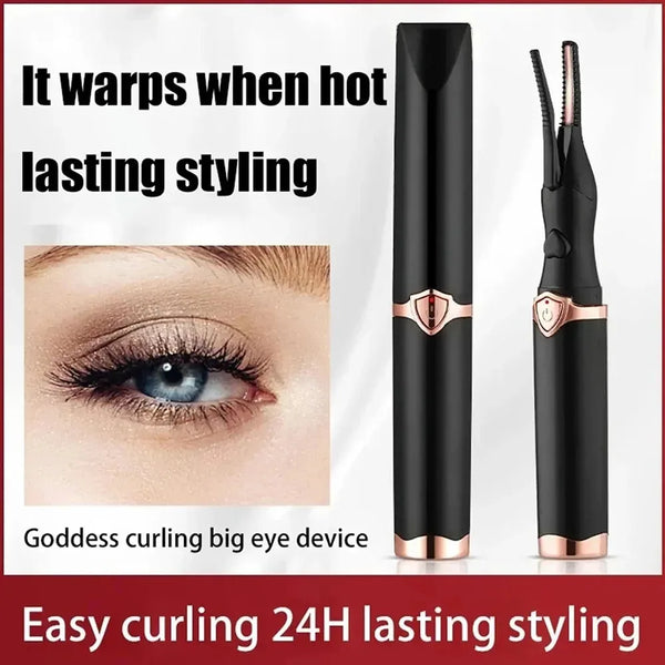 Electric Heated Eyelash Curler USB Rechargeable Eyelashes Quick Lasting Curling Comb&Clip Dual Use Makeup Eyelash Curler
