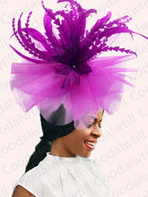 Kentucky Derby Big Fascinator Hat Women Wedding Elegant Feather Pillbox Cap Royal Party Headpiece Ladies Evening Church Chapeau