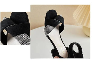 Summer Rhinestone Sandals Kids Shoes Girls Wedding Dress Shoes Children Princess Sandals Fashion Dance High Heels Sandals G944