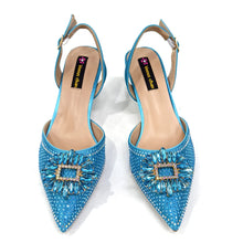 2025 Nigerian Women's Party Shoes and Bags Medium Heel Pointed Toe Elegant Party Footwear With Matching Color Handbag for Women