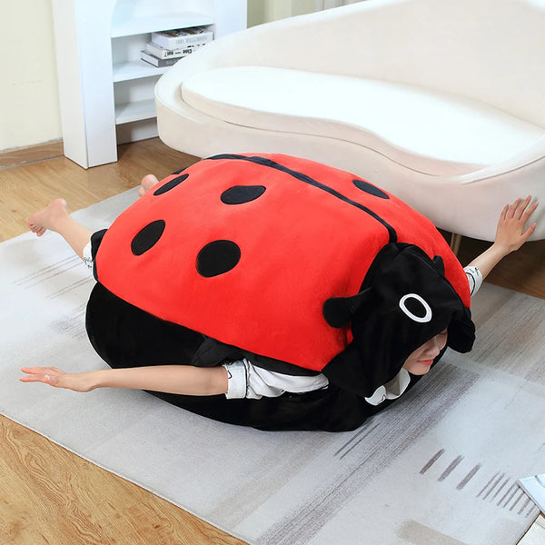 Giant Creative Beetle Plush Pillow Huge Size Ladybug Clothes Cosplay Insect Shell Toys Stuffed Soft Big Cushion Kids Xmas Gifts