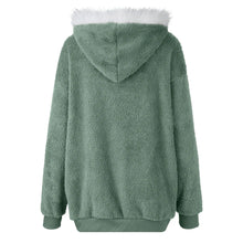 Women's Winter Fashionable Hooded Fleece Solid Color Jacket