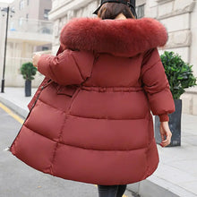 Women's Winter Down Faux Fur Thick Hooded Jacket
