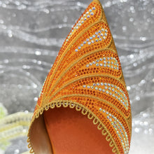 Venus Chan 2025 New Shoes and Bag to Match Orange Colour Pointed-Toe Diamond-Studded Party Women's High Heels Ms. Banguet Scene