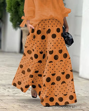 New Casual Set Fashion High Street Outfits Casual Diagonal Neck Hollow Nine-quarter Top Loose Polka Dot Printed Leg Pants Suit