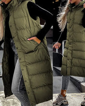 Women's Oversize Waistcoat Winter Hooded Quilted Vest