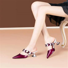 Pointed Designer Slides Fashion Rhinestones Non-Slip Women Slippers Elegant High Heel Outdoor Pearl Party Shoes