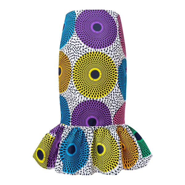African Dresses for Women  African Clothes Ankara Wax Print Outfit Wedding Party Midi Skirt
