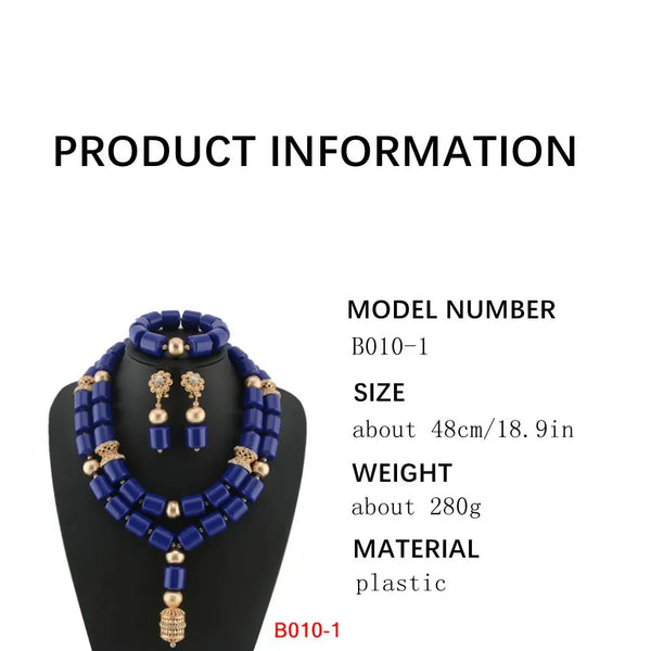 Latest African Wedding Resin Beads Fashion African Beads Jewelry Sets Hot Nigerian Wedding African Beads Jewelry Set