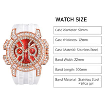 MISSFOX New Red Quartz Watch For Men Luxury Hip Hop Streetwear Clock Waterproof watches AAA Quartz Men's Wristwatches