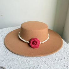 French Style Fedora Hat for Women 10CM Wide Brim Flat Top Felt Hat Winter Autumn Derby Wedding Jazz Hats