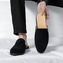 Men Half Breathable Leather Mules
