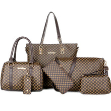 KISMIS 6PCS Printed Handbag Large Capacity Tote Bag Commuter Bag Single Shoulder Slanting Cross Bag Mother Bag