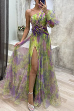 Women New Party Mesh Sloping Shoulder Dress Casual Fashion Sexy High Waist Long Maxi Loose Dress