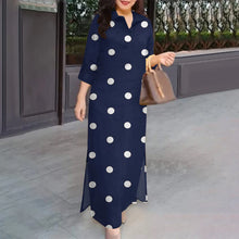 Eleagnt Polka Dot Women Dress Plus Size Summer Sundress 2025 ZANZEA Fashion Lapel Neck 3/4 Sleeve Baggy Work Vestidos Robe Femme