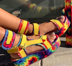 Female Sandal Shoes Large Size Ankle Strap Open Toe High Heels Med Muffins shoe 2025 Summer Clogs Wedge Girls Big Peep High-heel