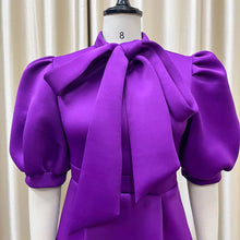 Women's Elegant Summer Solid Colour Bow Short Sleeve Party and Evening Dress