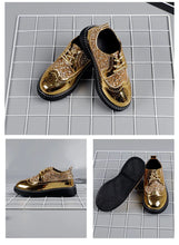 Boys Hollow Out silver Shoes Leather for Kids Party Wedding Dance Shoe Dress Toddler Fashion Children Shoes Flat Golden Autumn