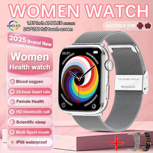 2025 AI Diagnosis NFC Smart Watch Women 1.85 inch AMOLED Blood pressure Heart Rate Temperature BT call Smartwatches Men For IOS