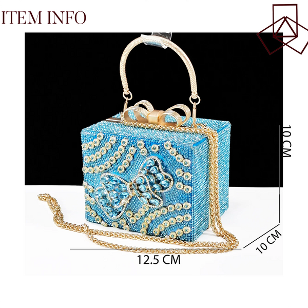 QSGFC Italian Design Clutch Dual Use Full Diamond High Heels Exquisite Gift-Box  And High Heels For Party Women Shoes