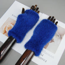2025 New Brand Style Top Quality Women's 100% Winter Warm Real Mink Fur Knitted Half Finger Gloves Girls Typing Mittens