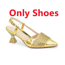 New Arrival Women Italian Shoes and Matching Bags Sets Decorated with Rhinestone Fashion Party Shoes and Bag Match for Women