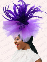 Kentucky Derby Big Fascinator Hat Women Wedding Elegant Feather Pillbox Cap Royal Party Headpiece Ladies Evening Church Chapeau