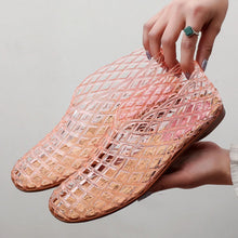 Summer Mesh Hole Flat Sandals For Women Jelly Shoes Elegant Fisherman Loafers Walking Comfy