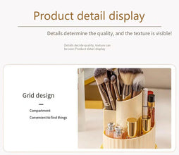 360° Rotating Makeup Brush Holder Desktop Makeup Organizer Cosmetic Storage Box Lipstick Eyebrow Brush Holder Jewelry Container