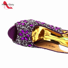 2024 Fashion New Arrivals INS Hot Sale Full Crystal Shinning Shoes and Bag Set for Dress in Red Color Sandals Christmas Party