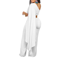 Elegant Jumpsuits & Rompers for Woman One Shoulder Flying Sleeve High Waisted Luxury Birthday Party Dinner Outfits Overalls 2024