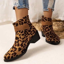 Women's High Heels Track Design Leopard Print Boots