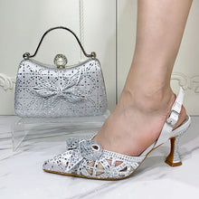Ladies Shoe and Bag Set Latest Designers Luxury Italian Party Shoes and Bag Set for Women Rhinestone Wedding Bride Shoes Woman