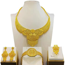 New Bridal Jewelry Set Dubai Necklace Earrings For Women Wedding 24k Gold Plated African Jwellery Bridesmaid Party Gift