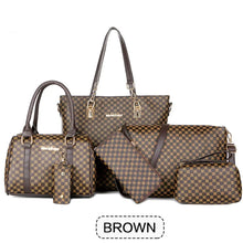 KISMIS 6PCS Printed Handbag Large Capacity Tote Bag Commuter Bag Single Shoulder Slanting Cross Bag Mother Bag