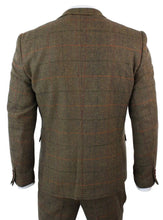 Men's Suit Plaid Two Button Jacket Vest&Pants