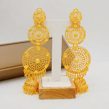 Bohemia Long Tassels Earrings African Dubai Gold Color Drop Earrings For Women Pendant Stud Earrings Wedding Jewellery Gifts