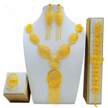 New Bridal Jewelry Set Dubai Necklace Earrings For Women Wedding 24k Gold Plated African Jwellery Bridesmaid Party Gift