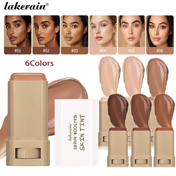 Stick Foundation Balm Serum Boosted Skin Tint Stick Smooth Plumper High Coverage Travel Bronze Foundation Stick Make