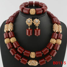 Latest African Wedding Resin Beads Fashion African Beads Jewelry Sets Hot Nigerian Wedding African Beads Jewelry Set