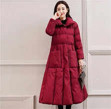 Women's Single Breasted Long Down Winter Jackets