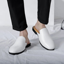 Men Half Breathable Leather Mules