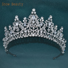 A195 Baroque Wedding Headband Crystal Bridal Crowns and Tiaras Hair Jewelry Accessories Women Rhinestone Headwears Queen Diadems