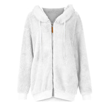 Women's Winter Fashionable Hooded Fleece Solid Color Jacket