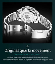OLEVS Men's Watches Top Brand Luxury Watch for Men Original Waterproof Stainless Steel Chronograph Moon Phase Date Rota Dial